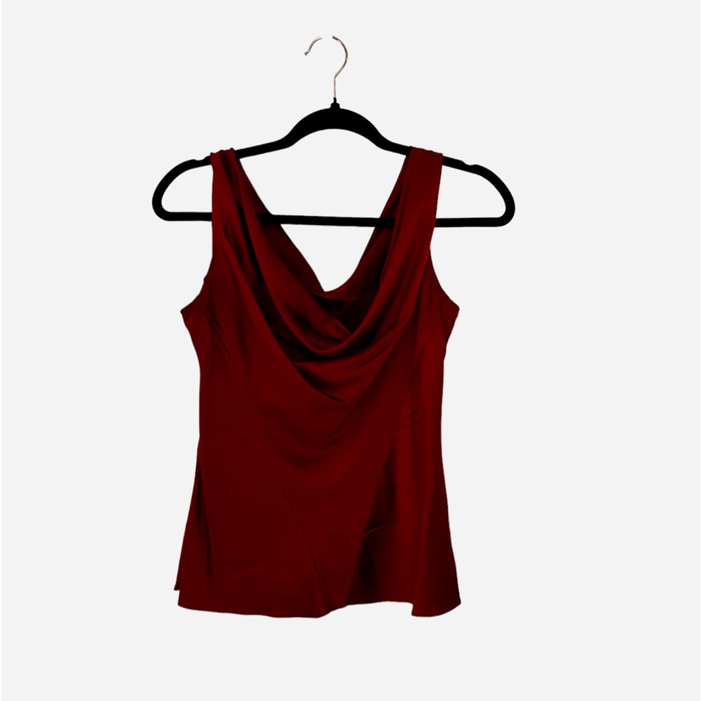 Vintage Donna Karan Intimates Burgundy Cowl Neck Shirt